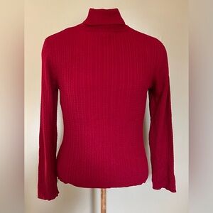 Charter Club Vintage Red Cable Knit Turtleneck. Women's M. Pre-owned